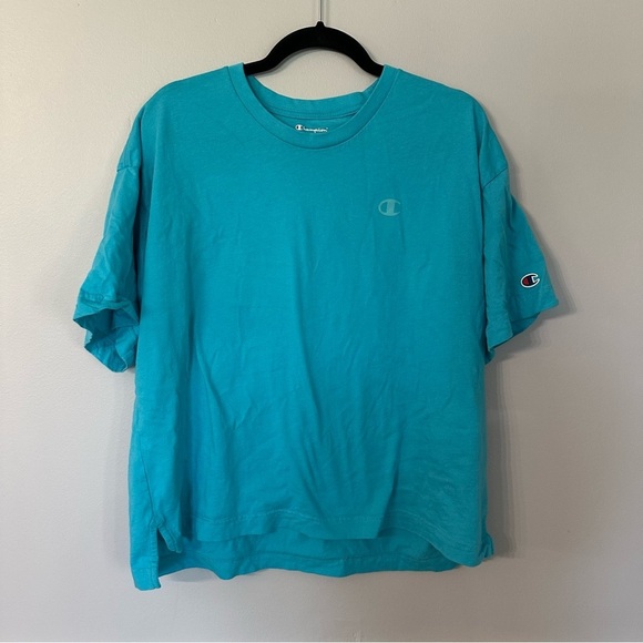 Champion Authentic Athleticwear Short Sleeve T-Shirt in Aqua Excursion Sz XL GUC - Picture 2 of 9
